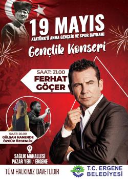 19 MAYIS GENÇLİK BAYRAMI FERHAT GÖÇER KONSERİ