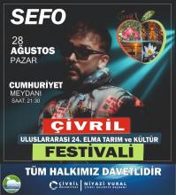 28 AĞUSTOS 2022 ÇİVRİL ULUSLARARASI 24.ELMA TARIM FESTİVALİ SEFO KONSERİ